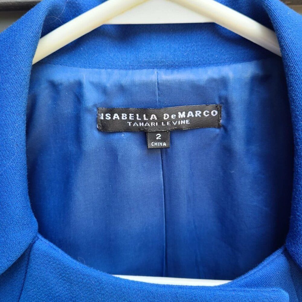 Isabella DeMarco Tahari Blue Double Breasted Jacket size 2 - Picture 2 of 11